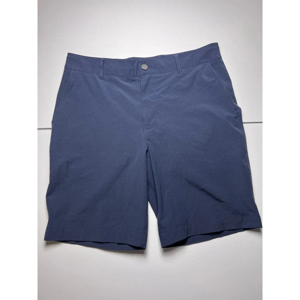 Faherty All Day Shorts Mens 32 Navy Blue Hybrid Performance Stretch 0843